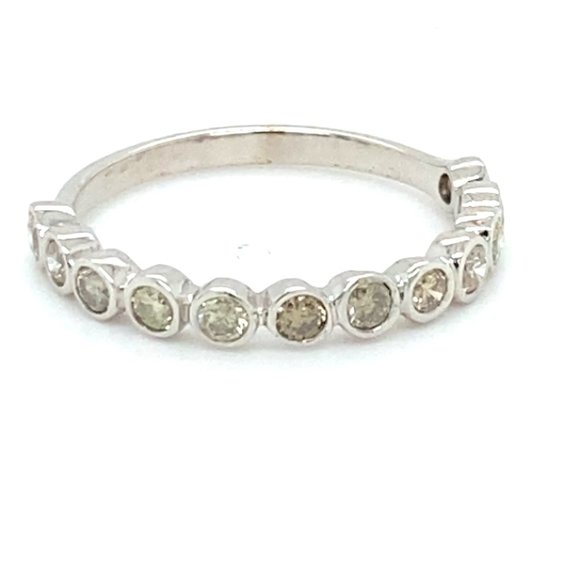Diamonds .36ct Solid 14K White Gold Wedding Band